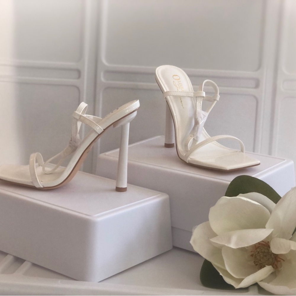 Brand New- Forever 21- White Open Toe -High Heel Sandals - Ankle Strap